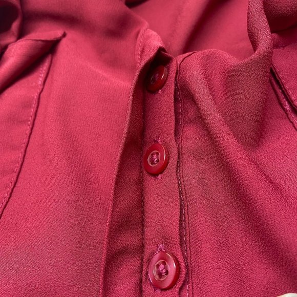 Torrid Burgundy Button Down Shirt - Picture 8 of 8
